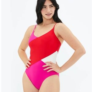 NEW Summersalt The Marina in Lava Hibiscus and White